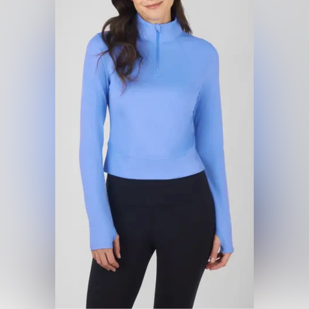 Blue Yogalicious Lux Jacket with Back Pocket
